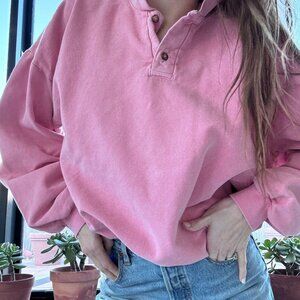 Vintage Kellsport Rugby Polo Shirt USA Made Heavy Cotton Striped Long Sleeve XL